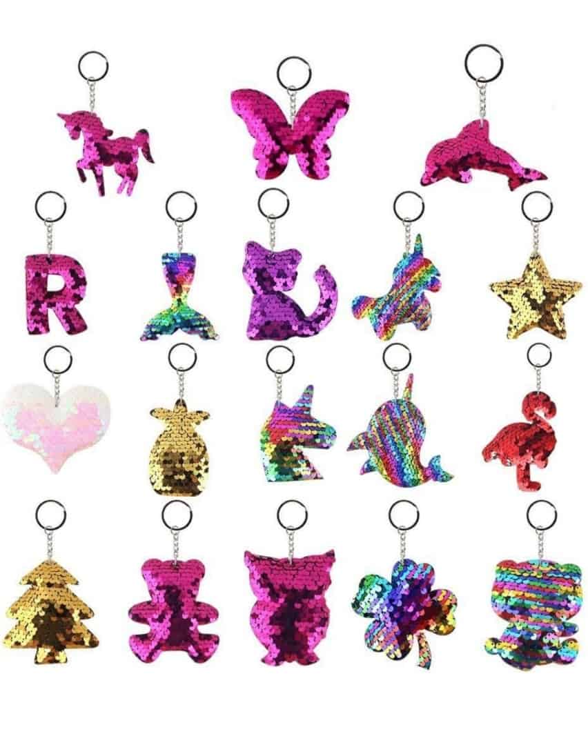 Reversible sequin keyring
