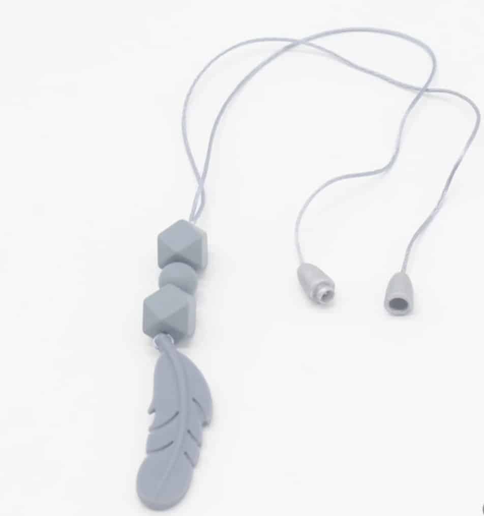 Feather discount chew necklace